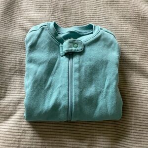 Aqua Blue Zip-Up one piece pajama